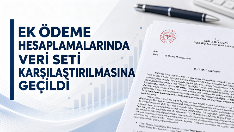 EK ÖDEME HESAPLAMALARINDA VERİ SETİ KARŞILAŞTIRILMASINA GEÇİLDİ